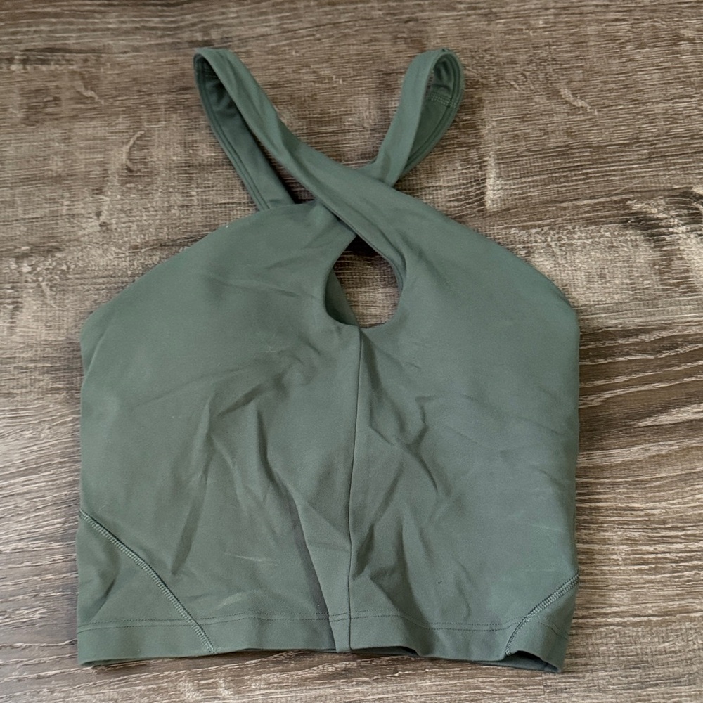 Lululemon Athletica Olive Green Crop Top